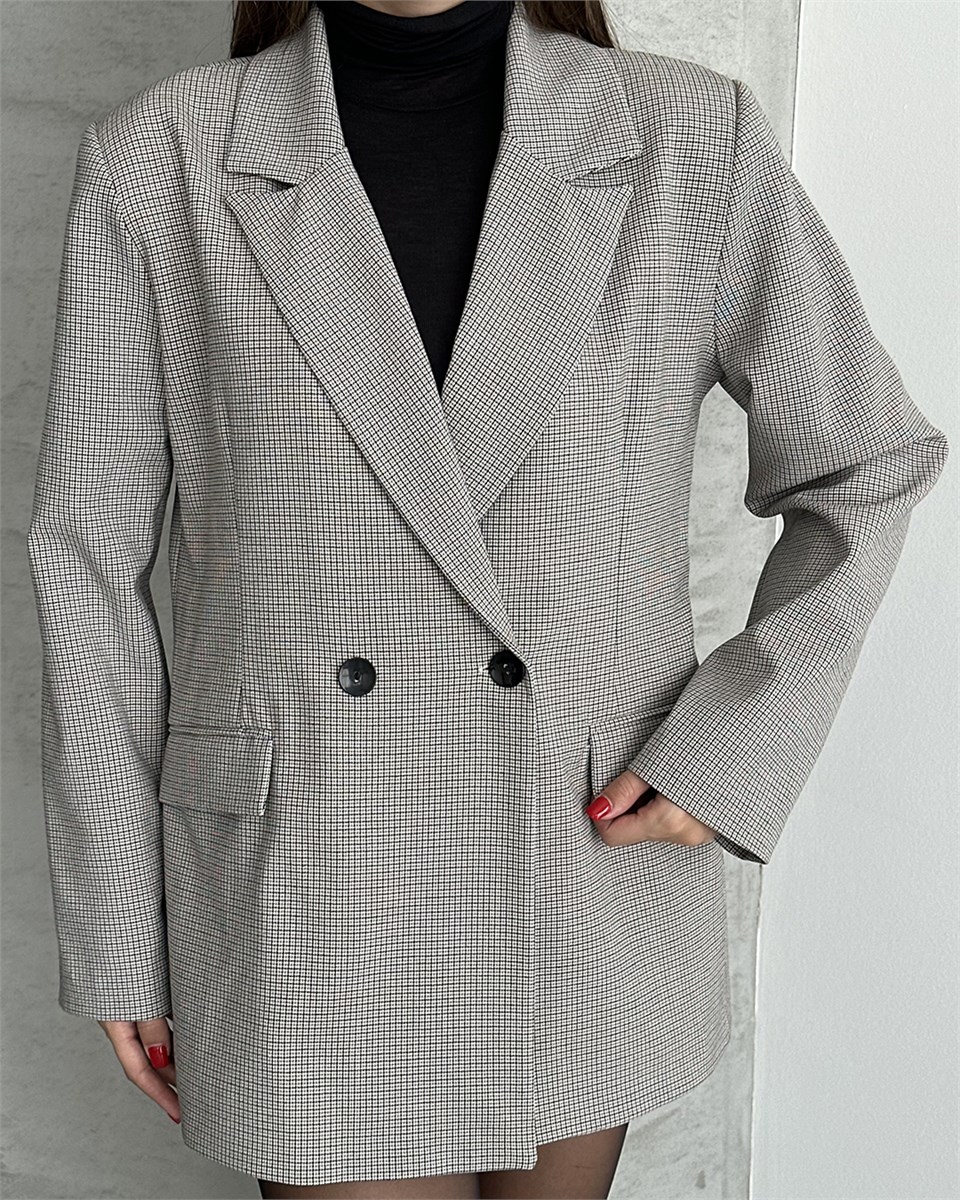 Pötikareli Oversize Blazer Ceket
