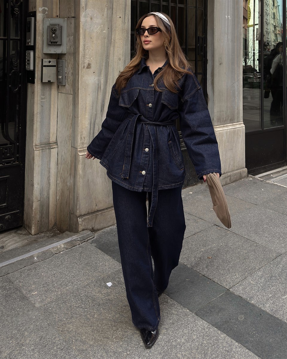 Lacivert Denim Ceket Pantolon Takım