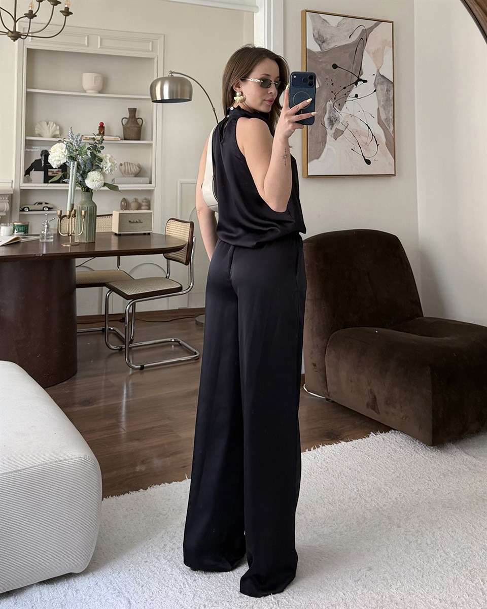 Sienna Saten Lacivert İkili Takım