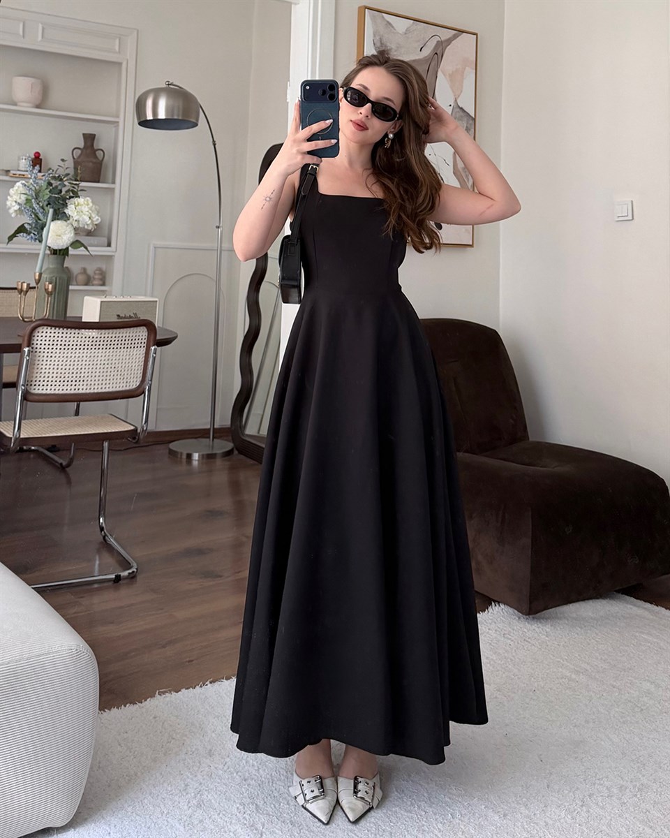 Siyah Helen Maxi Elbise