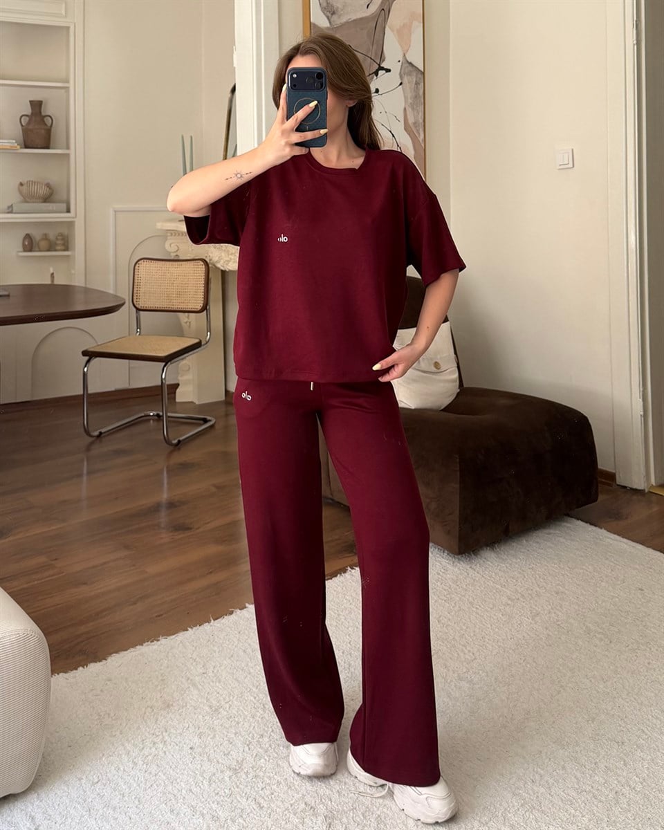 Soft Basic Bordo Eşofman Takımı