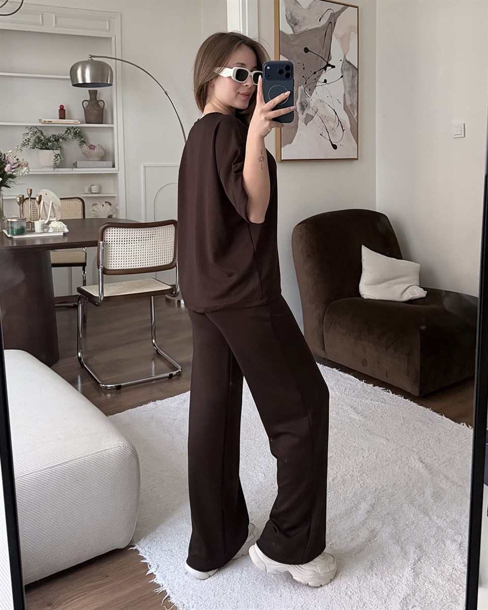 Soft Basic Kahverengi Eşofman Takımı