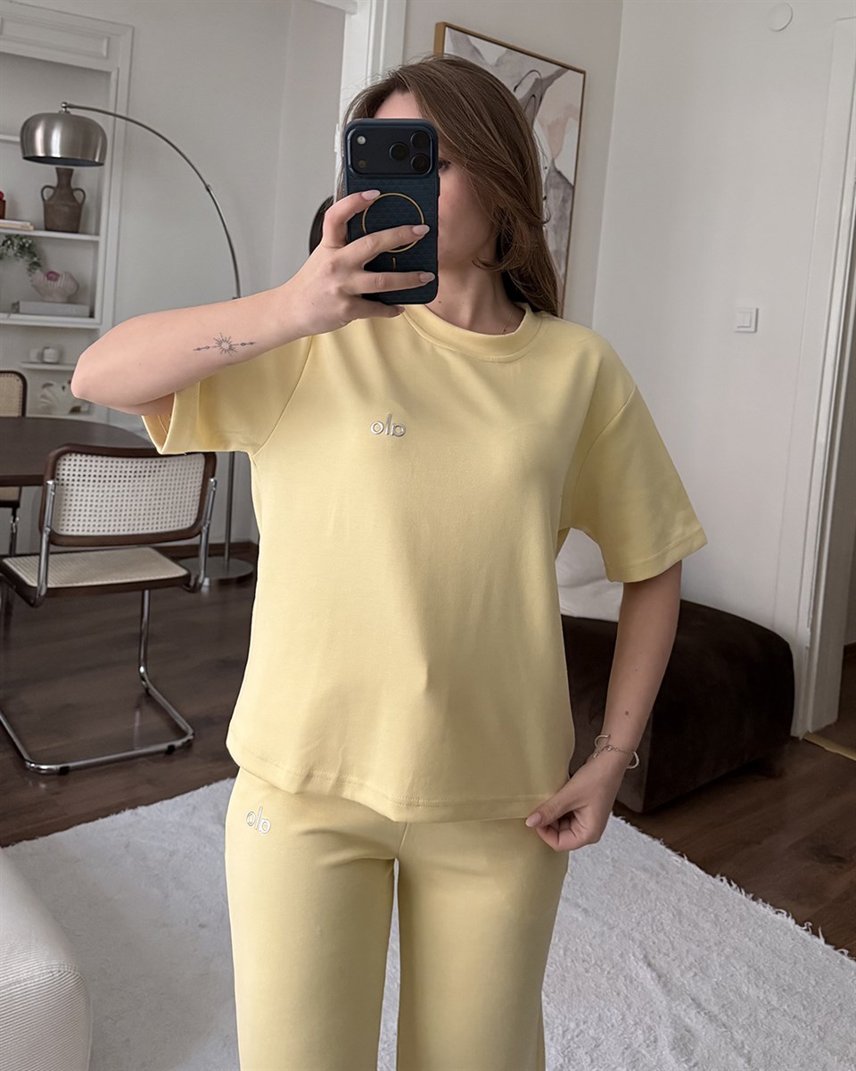 Soft Basic Sarı Eşofman Takımı