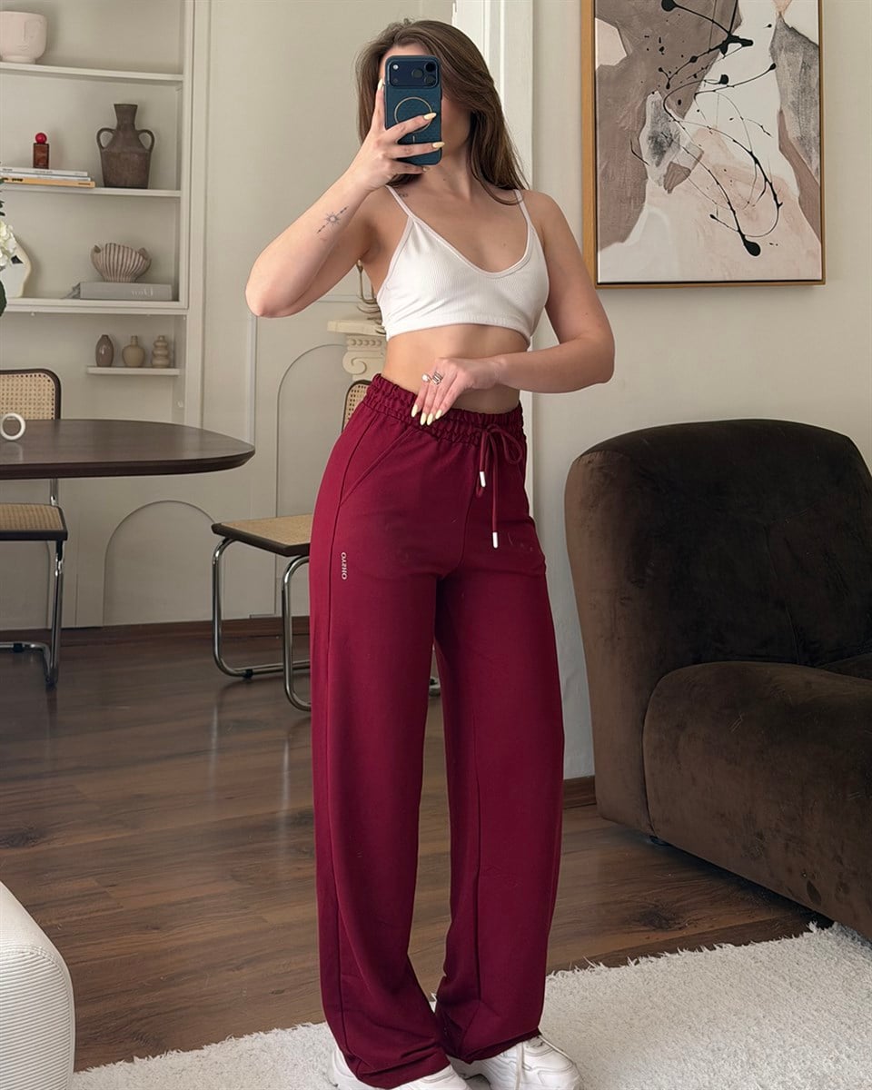 Soft Bordo Basic Alt Eşofman