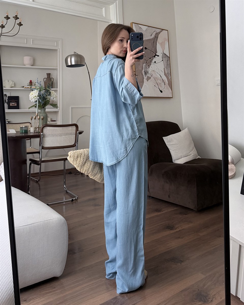 Soft Denim Gömlek Pantolon Takım