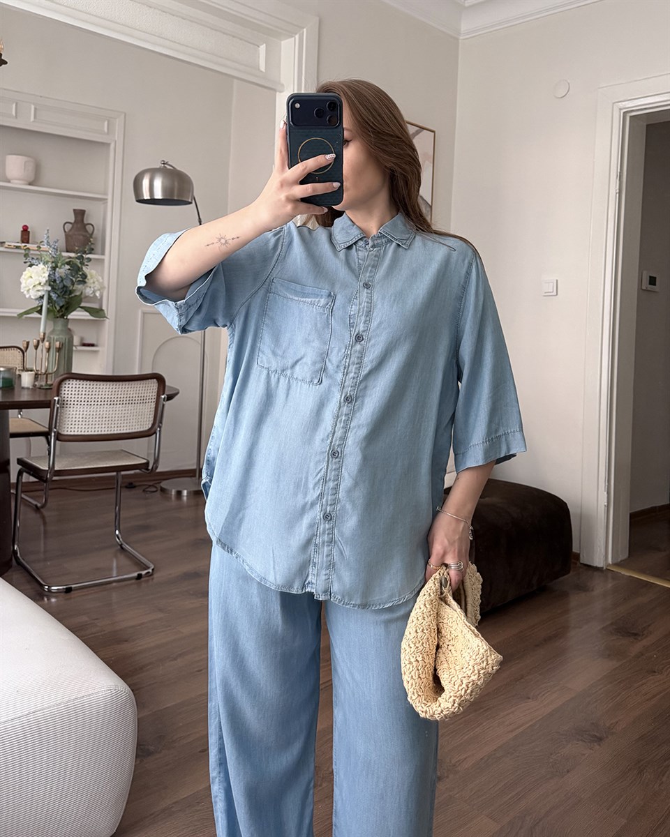 Soft Denim Gömlek Pantolon Takım