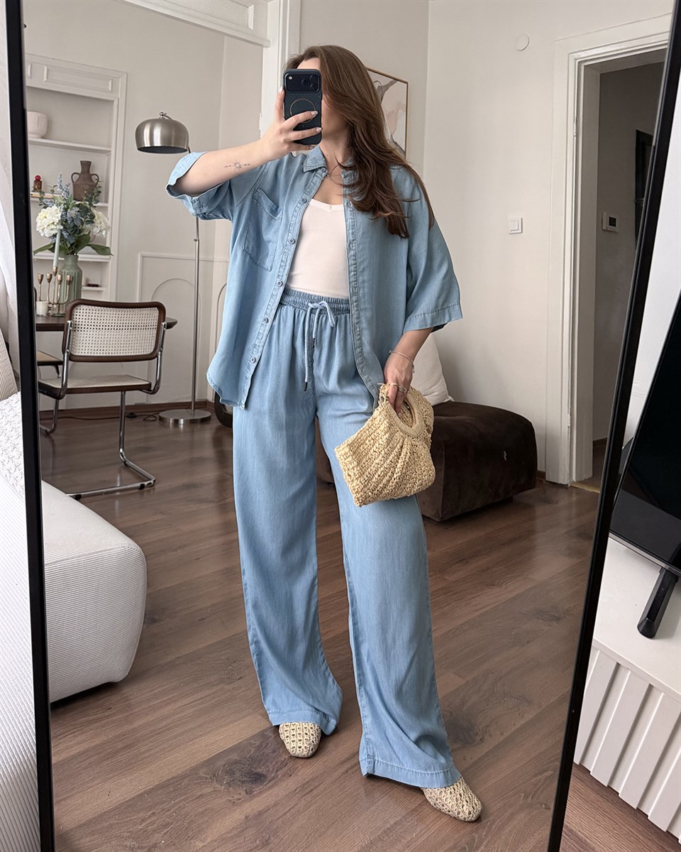 Soft Denim Gömlek Pantolon Takım