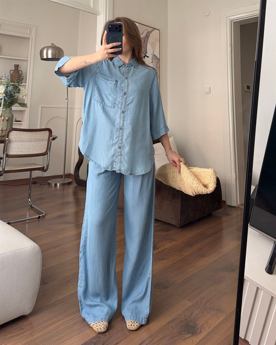 Soft Denim Gömlek Pantolon Takım