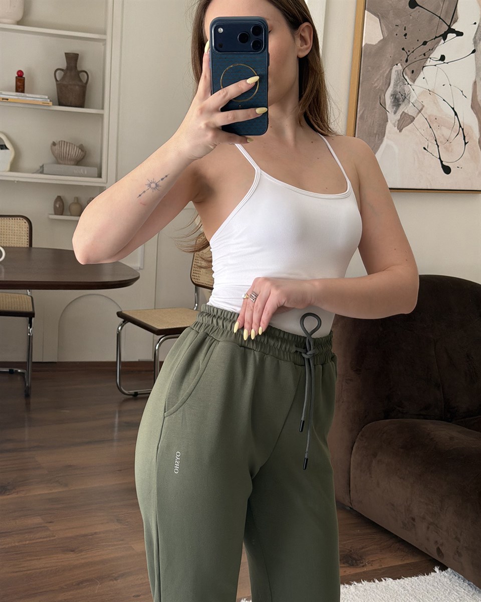 Soft Haki Paça Lastik Alt Eşofman