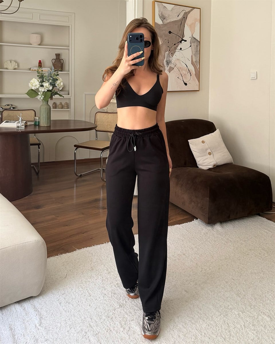Soft Siyah Basic Alt Eşofman