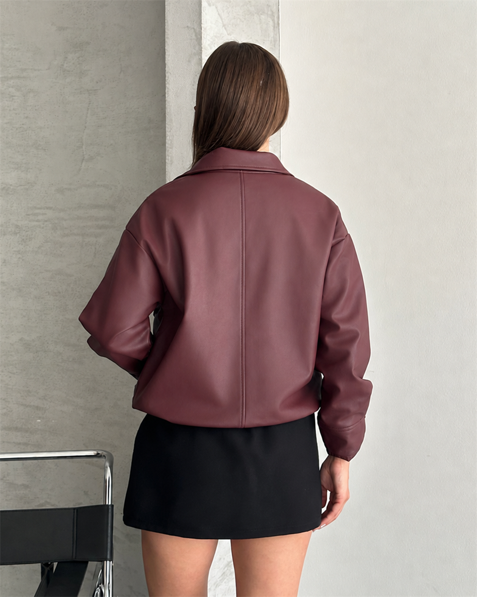 Spx Bordo Deri Ceket