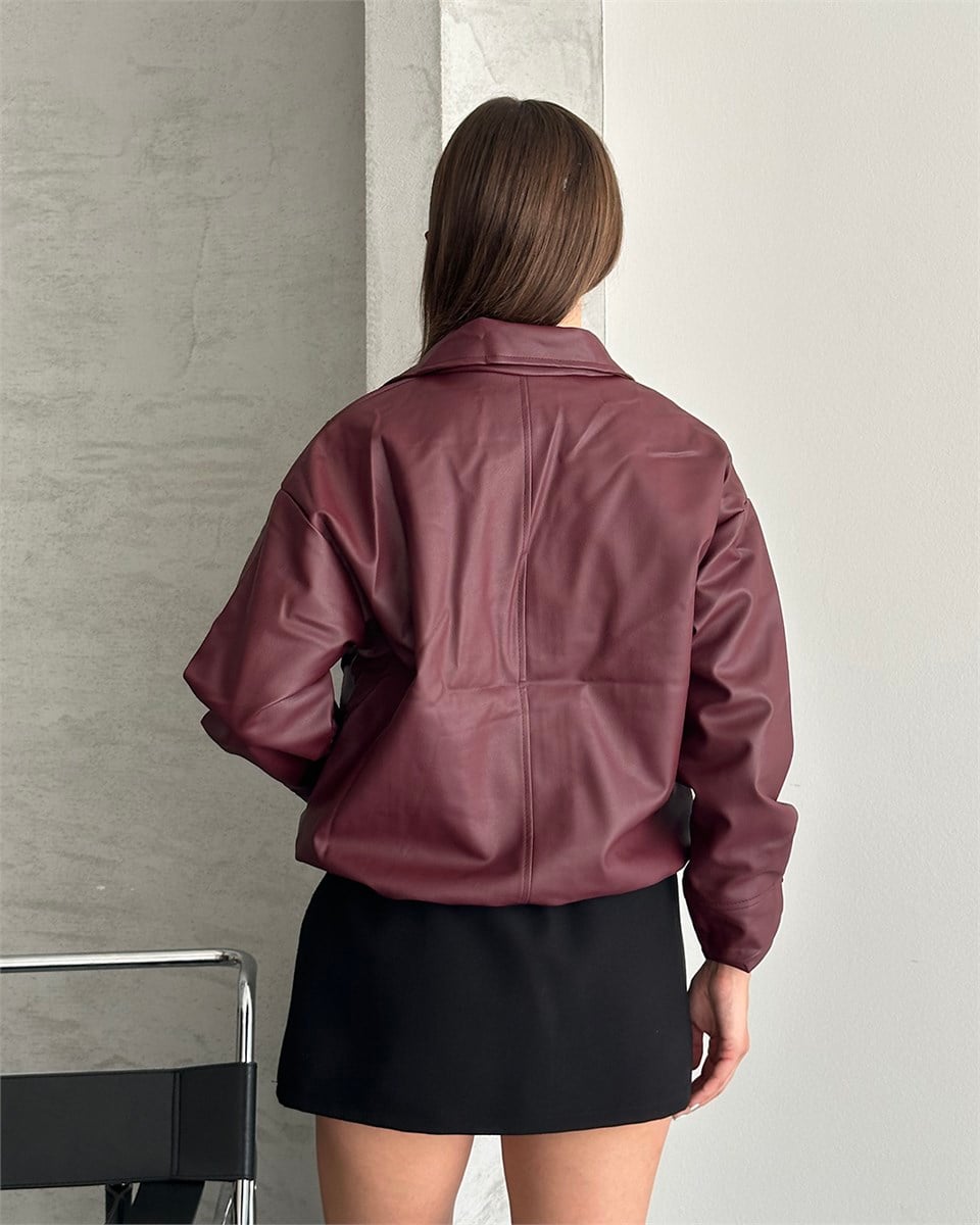 Spx Bordo Deri Ceket
