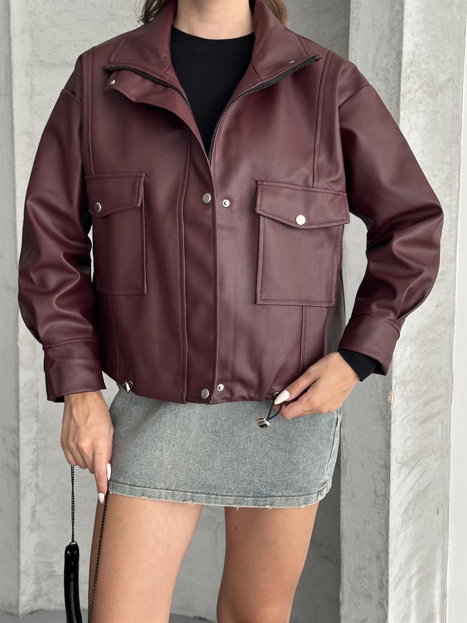 Spx Bordo Deri Ceket