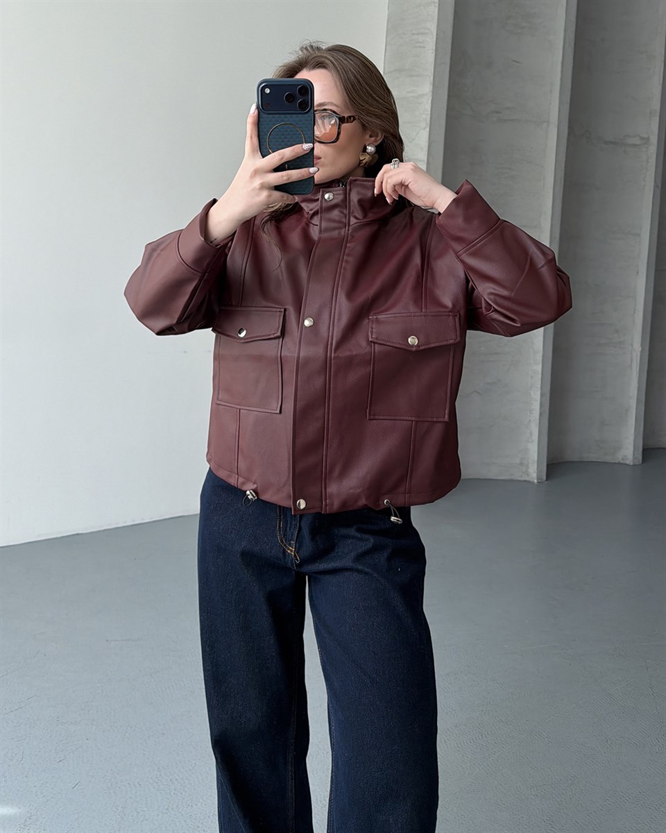 Spx Bordo Deri Ceket