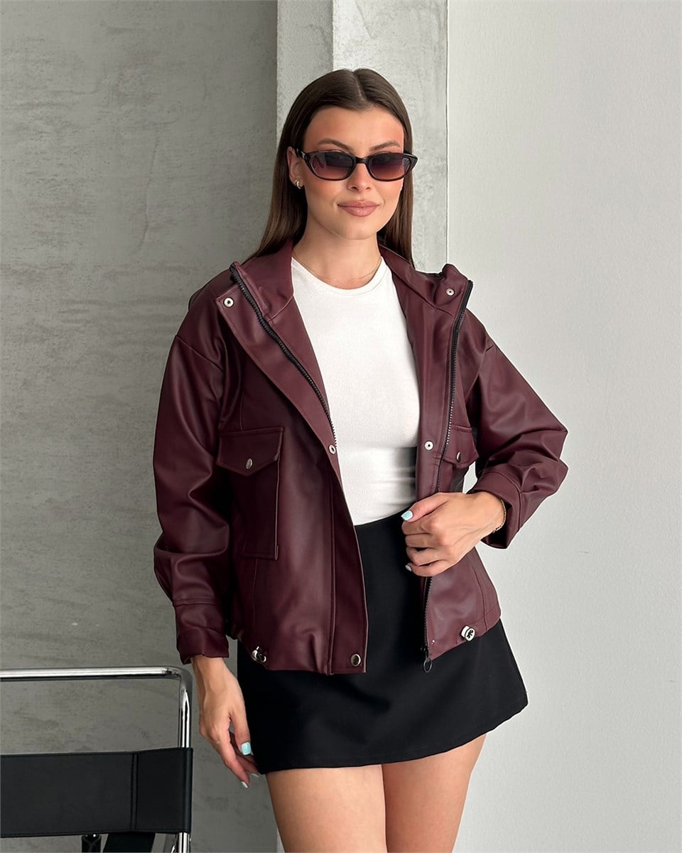 Spx Bordo Deri Ceket