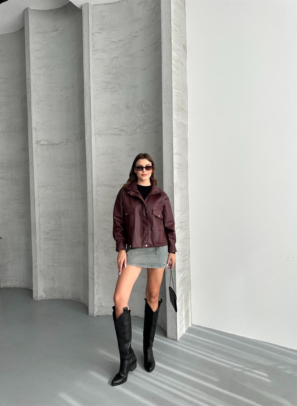 Spx Bordo Deri Ceket