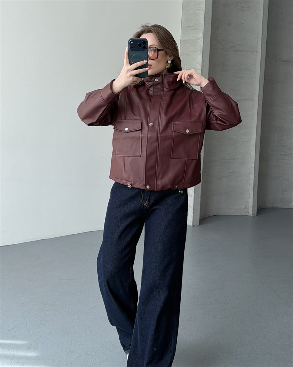 Spx Bordo Deri Ceket