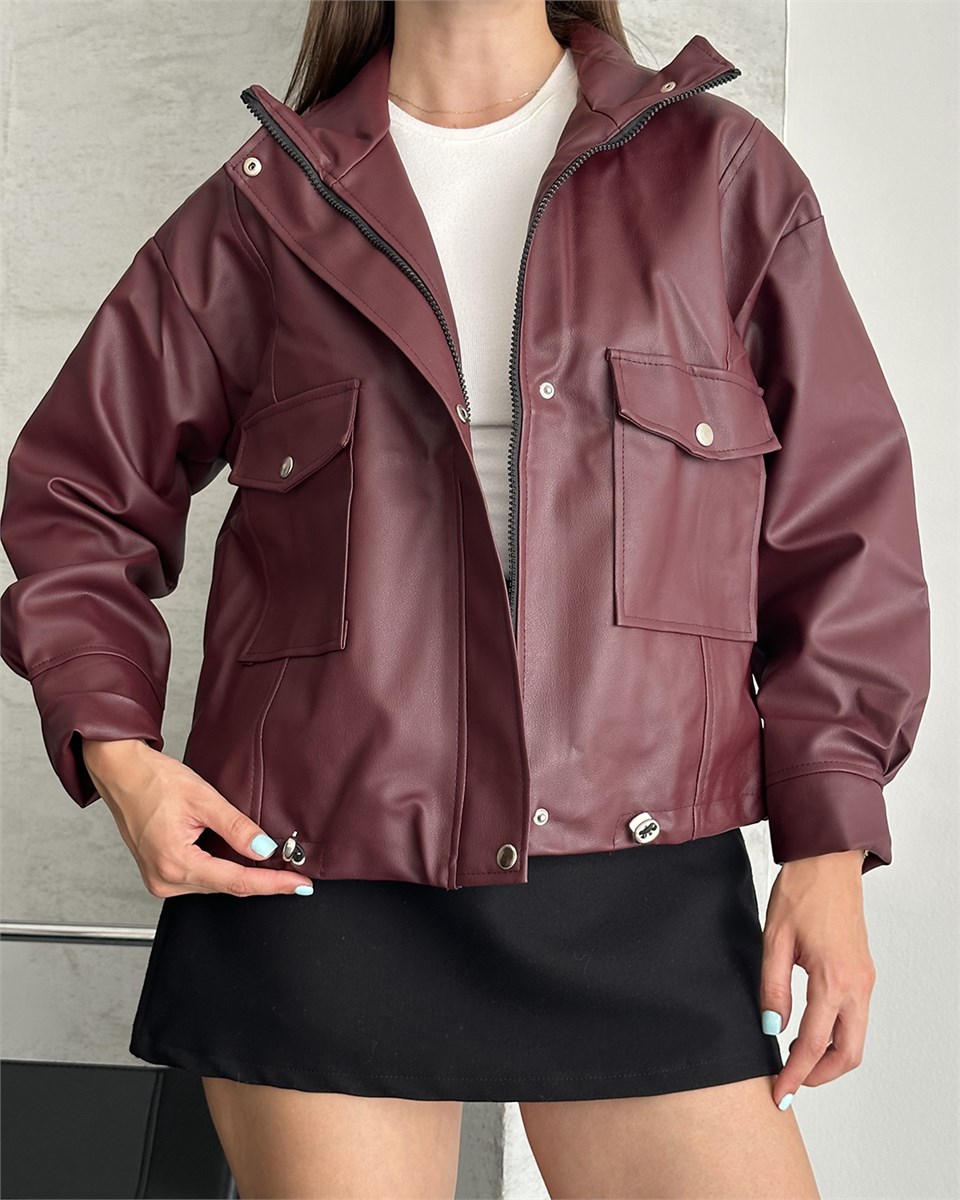 Spx Bordo Deri Ceket