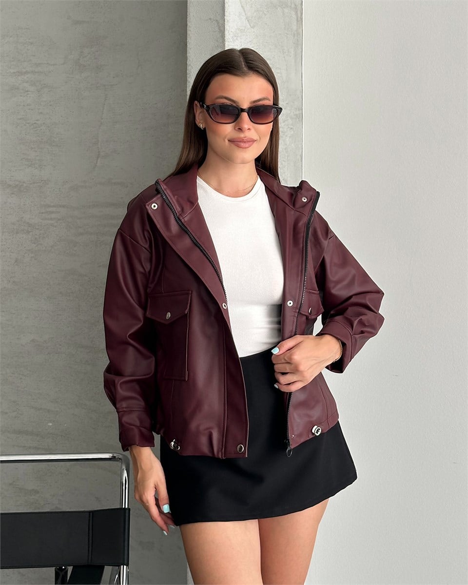 Spx Bordo Deri Ceket