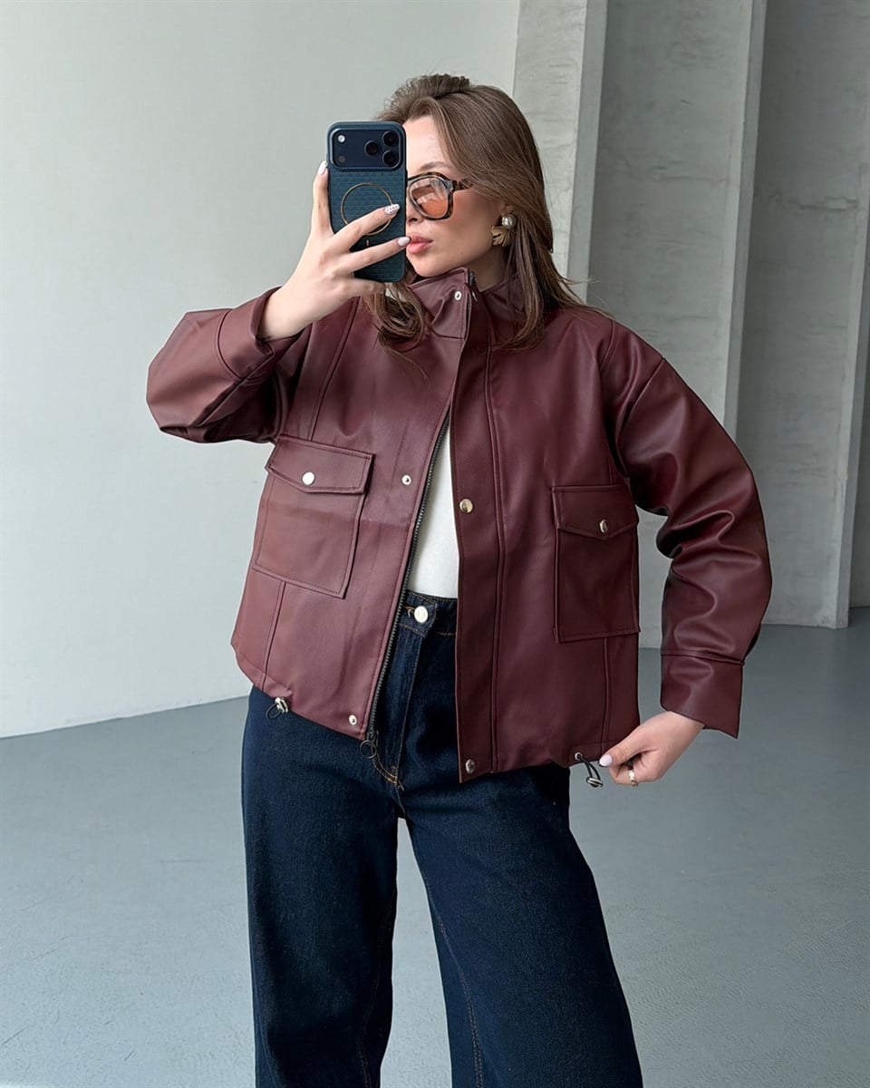 Spx Bordo Deri Ceket