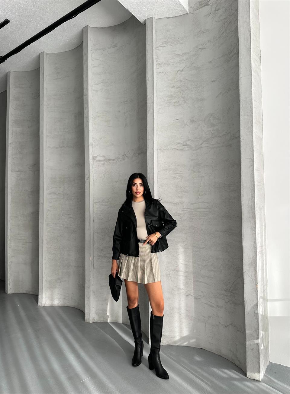 Spx Siyah Deri Ceket