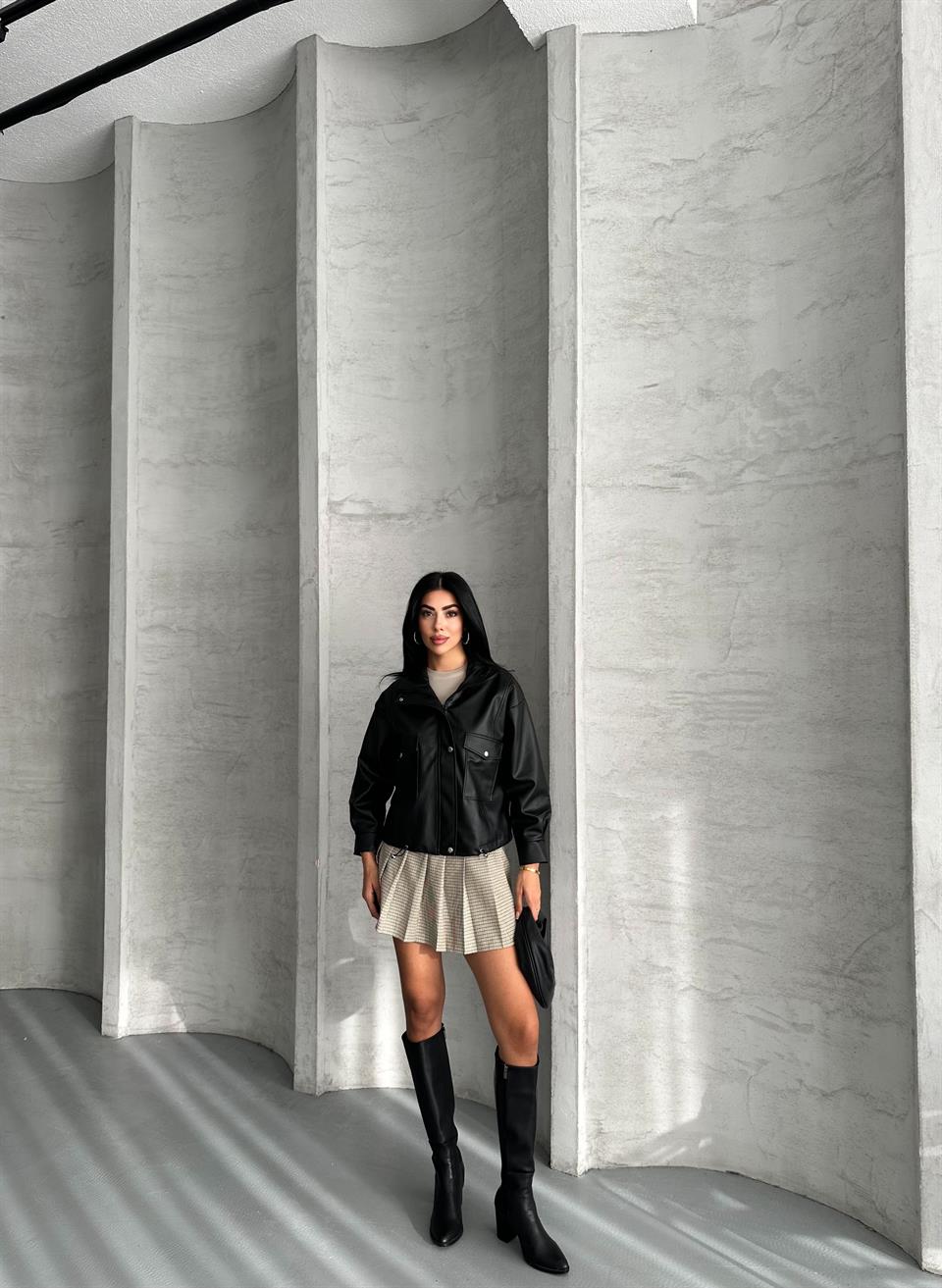 Spx Siyah Deri Ceket