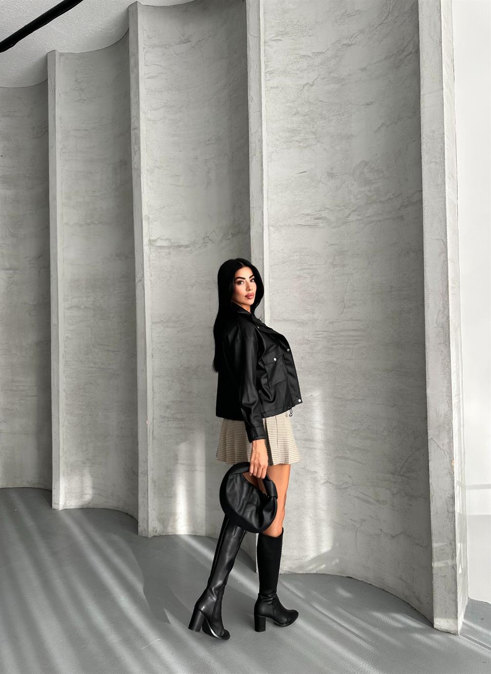 Spx Siyah Deri Ceket