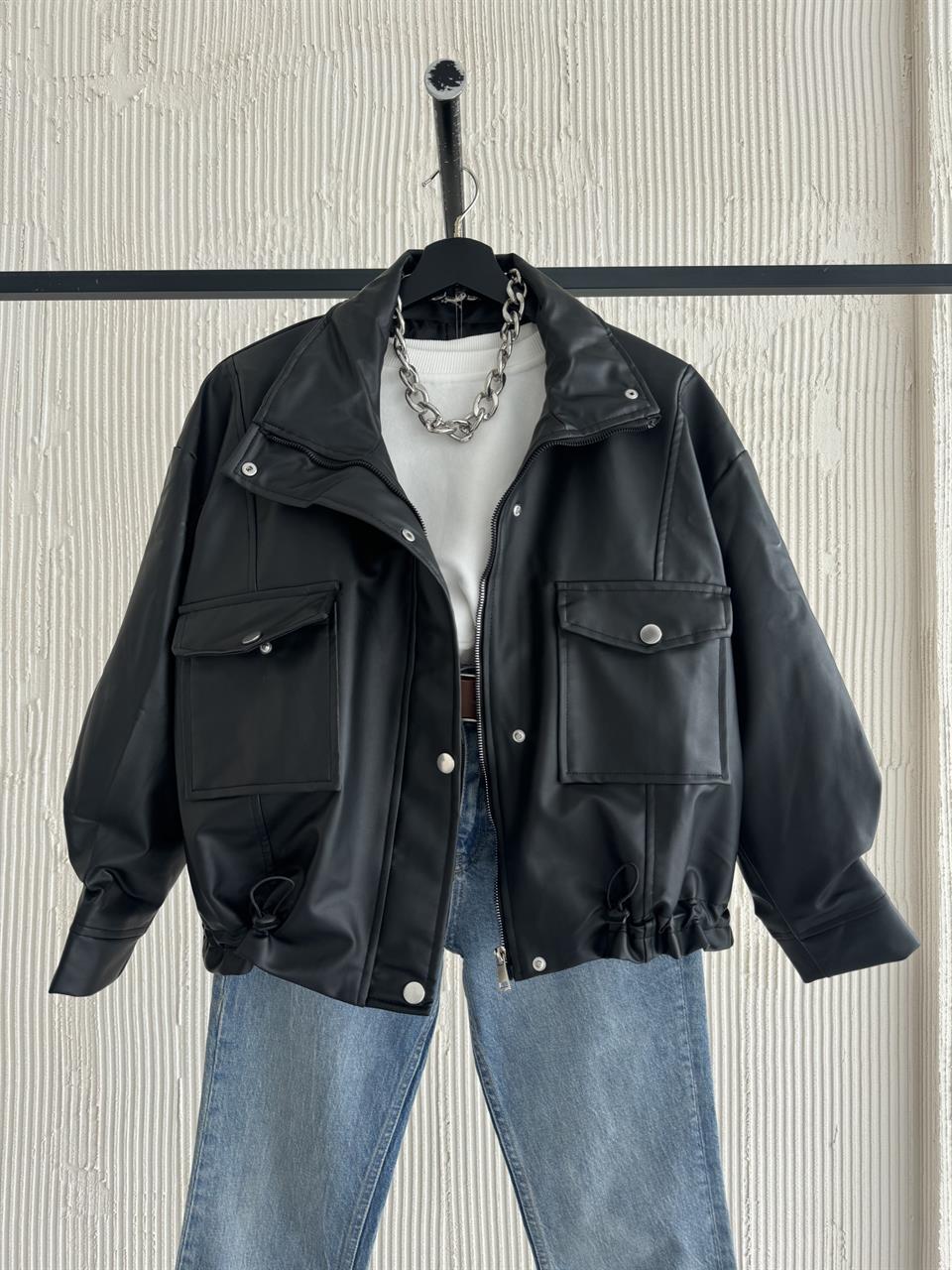 Spx Siyah Deri Ceket