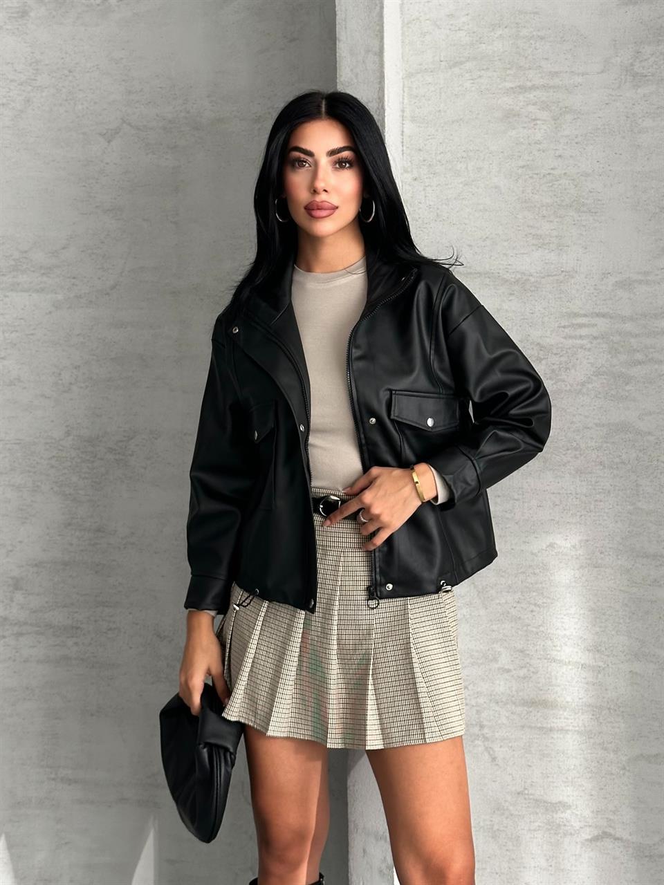 Spx Siyah Deri Ceket