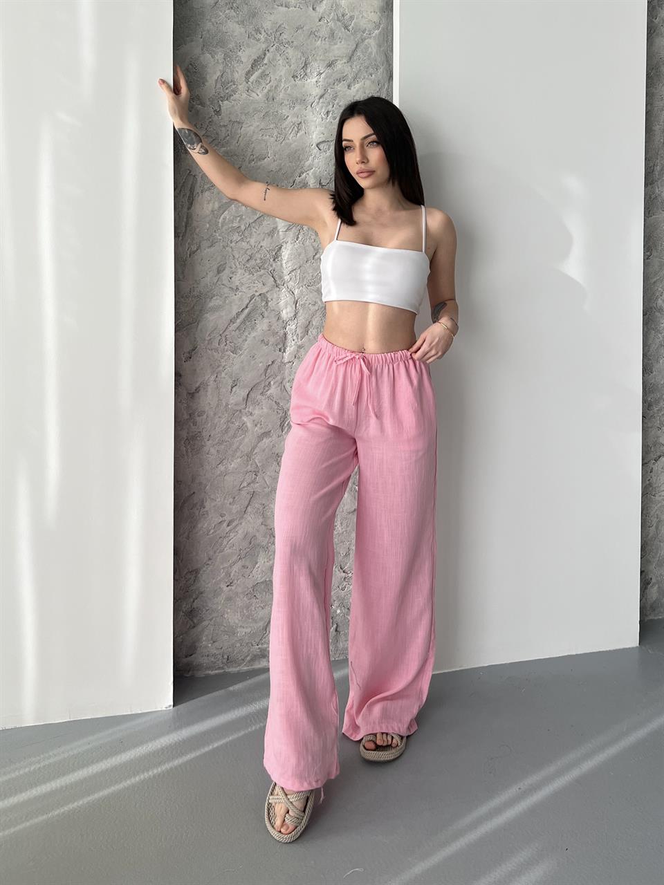 Tiril Pembe Oversize Pantolon