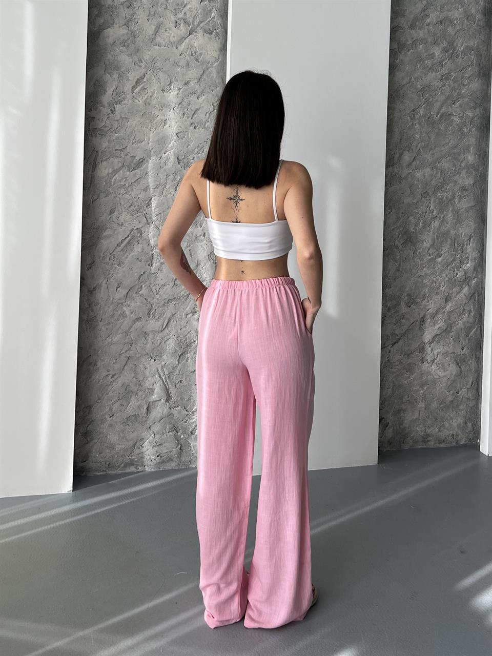 Tiril Pembe Oversize Pantolon
