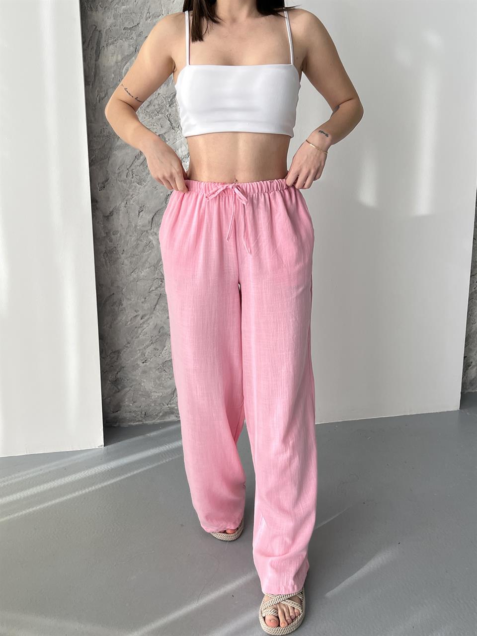 Tiril Pembe Oversize Pantolon