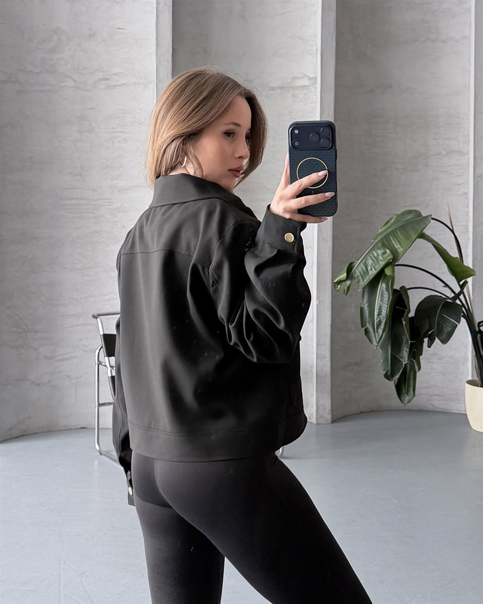 Torba Cepli Siyah Bomber Ceket