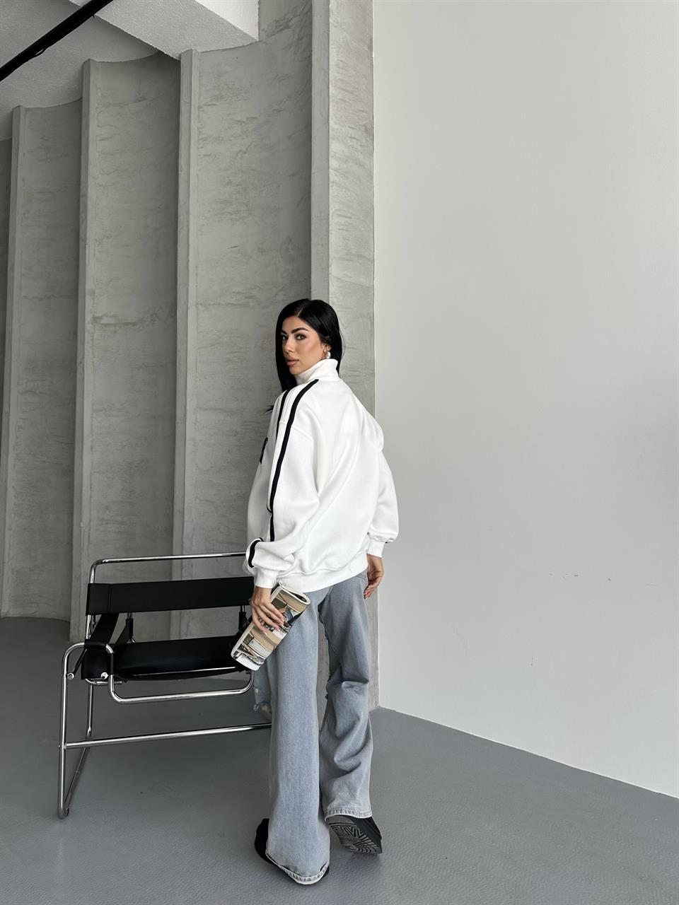 Unisex New York 85 Beyaz Sweatshirt