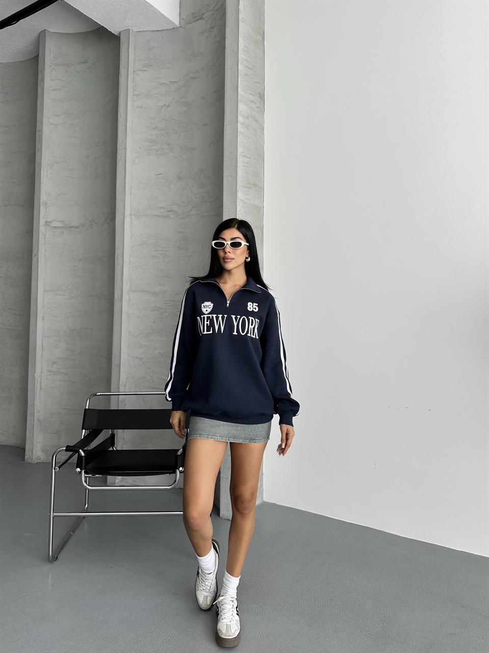 Unisex New York 85 Lacivert Sweatshirt