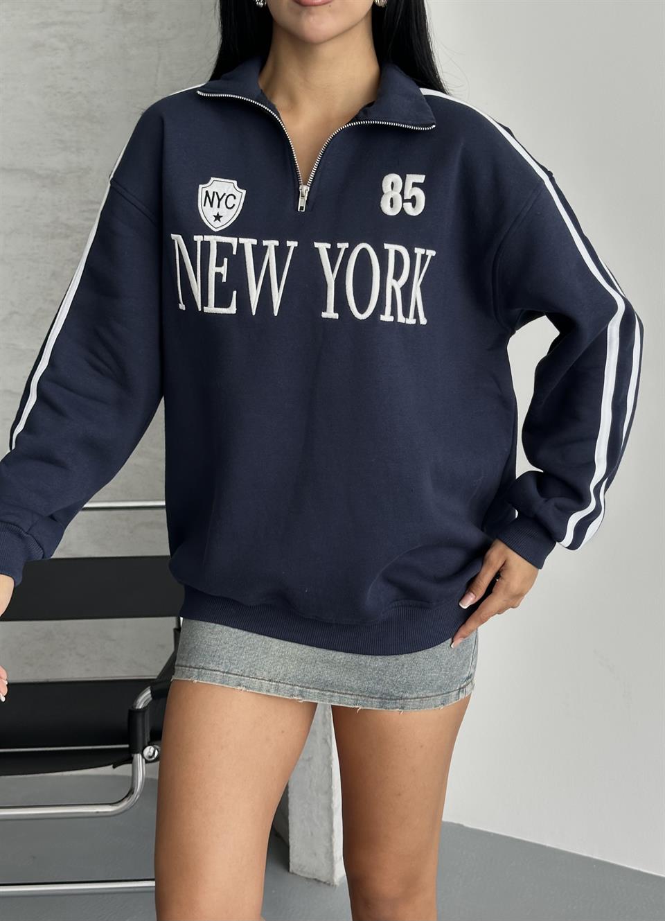 Unisex New York 85 Lacivert Sweatshirt