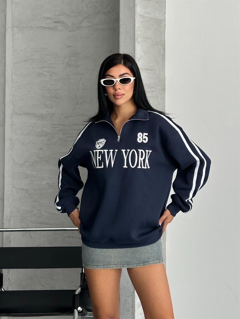 Unisex New York 85 Lacivert Sweatshirt