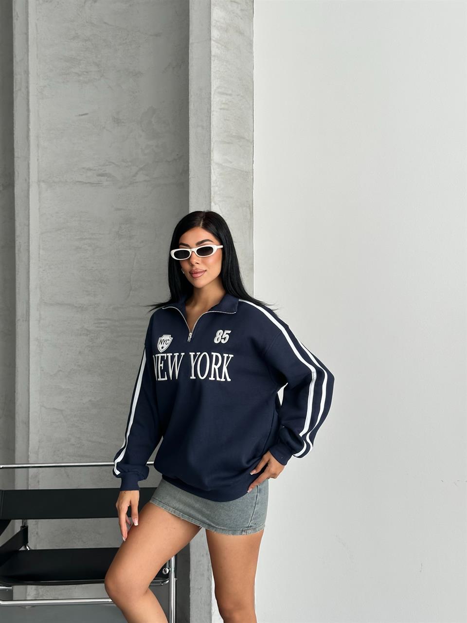 Unisex New York 85 Lacivert Sweatshirt