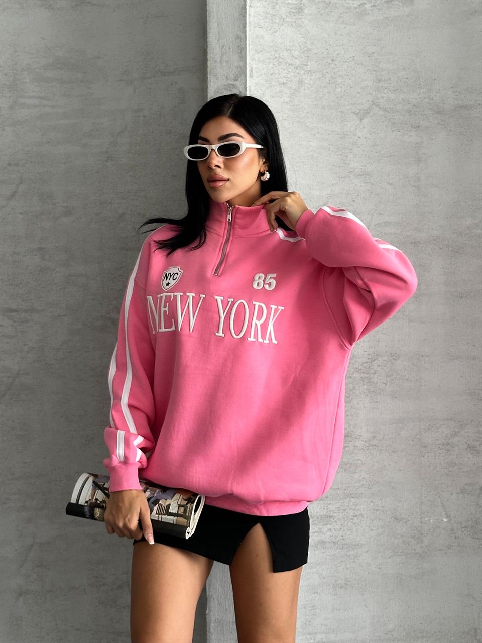 Unisex New York 85 Pembe Sweatshirt