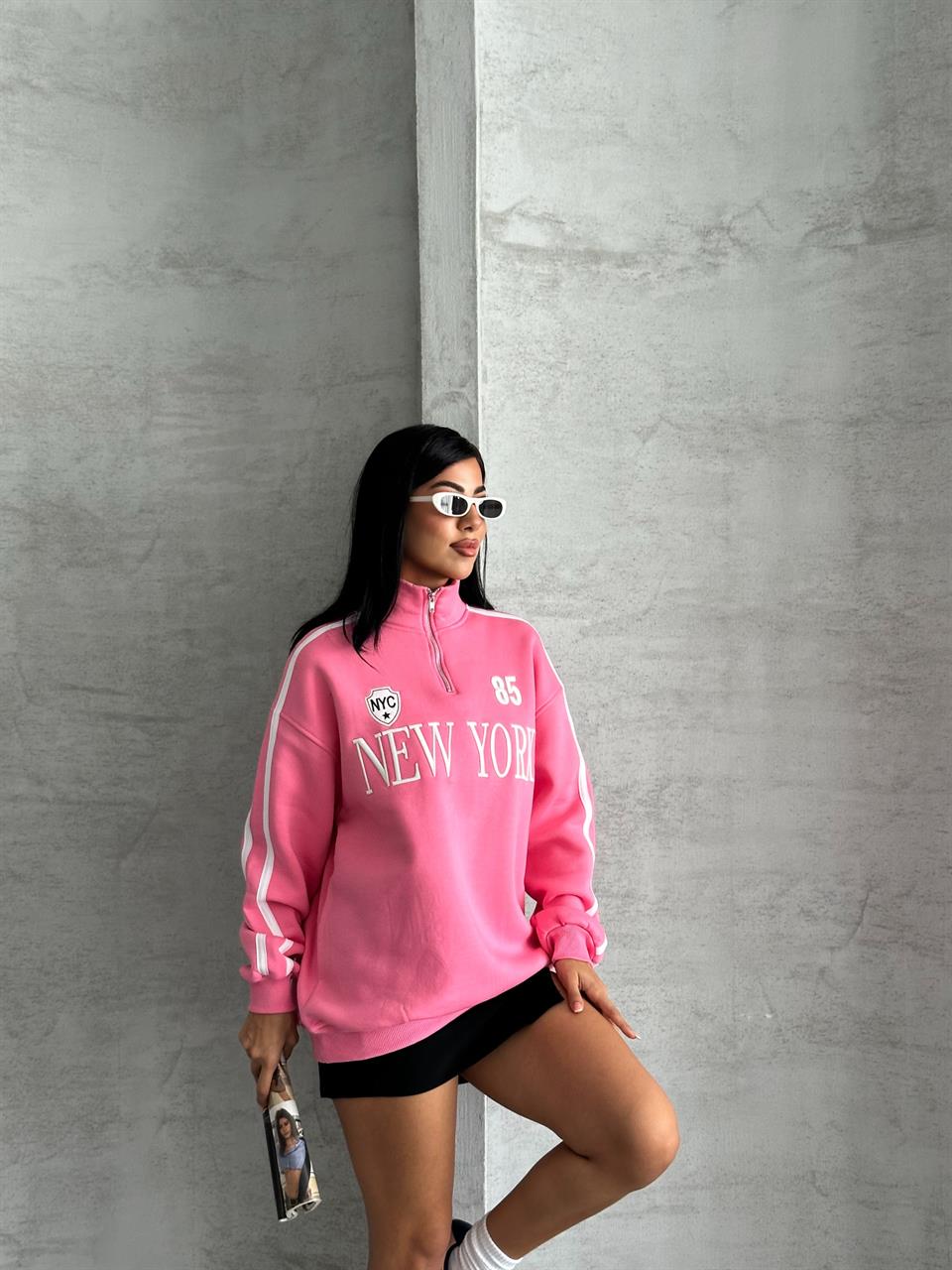Unisex New York 85 Pembe Sweatshirt