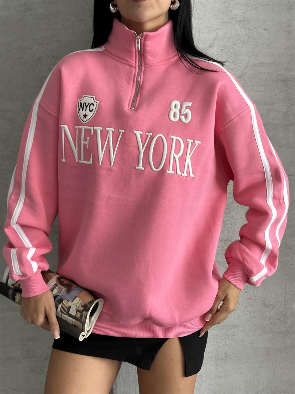 Unisex New York 85 Pembe Sweatshirt