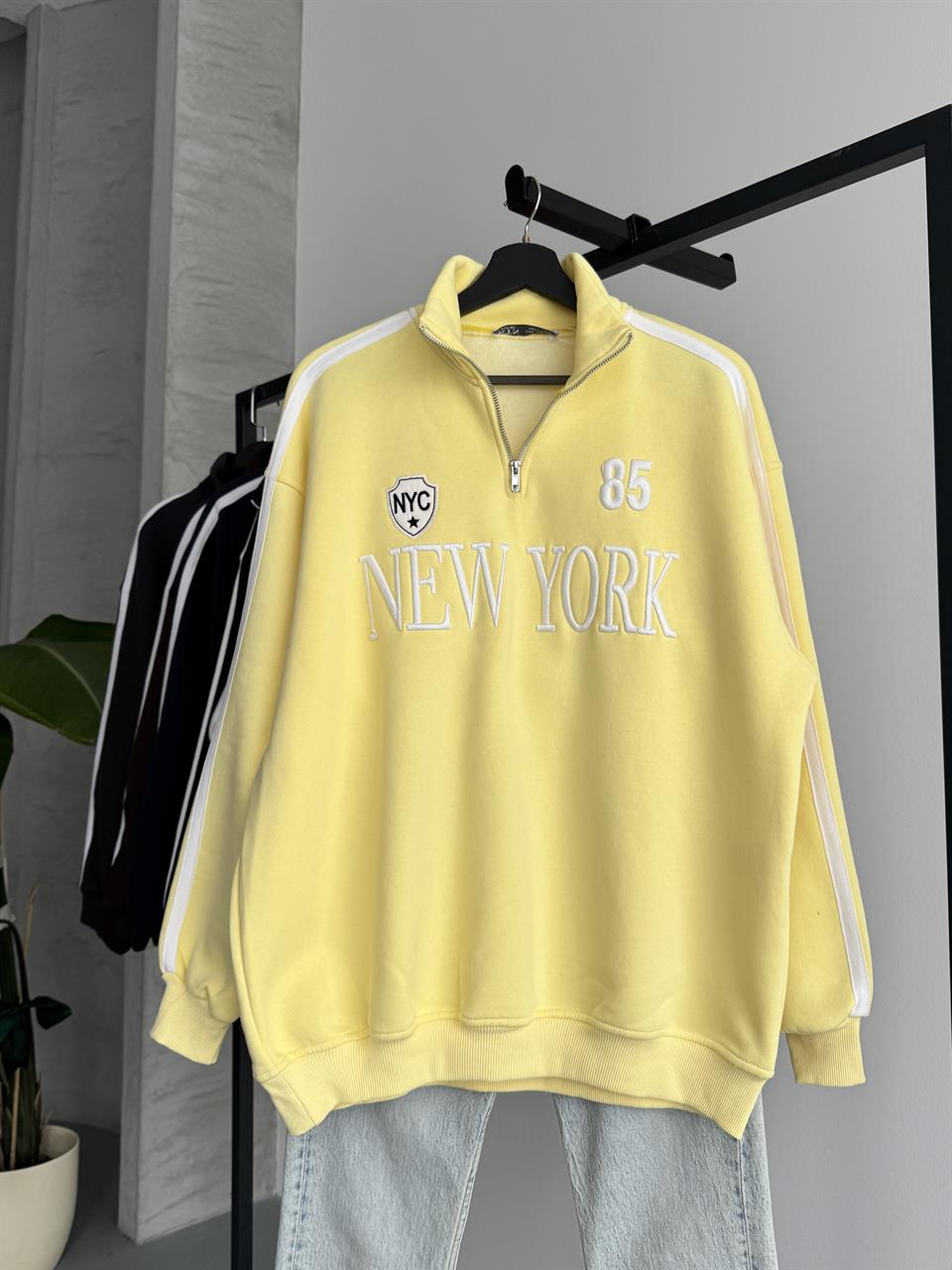 Unisex New York 85 Sarı Sweatshirt