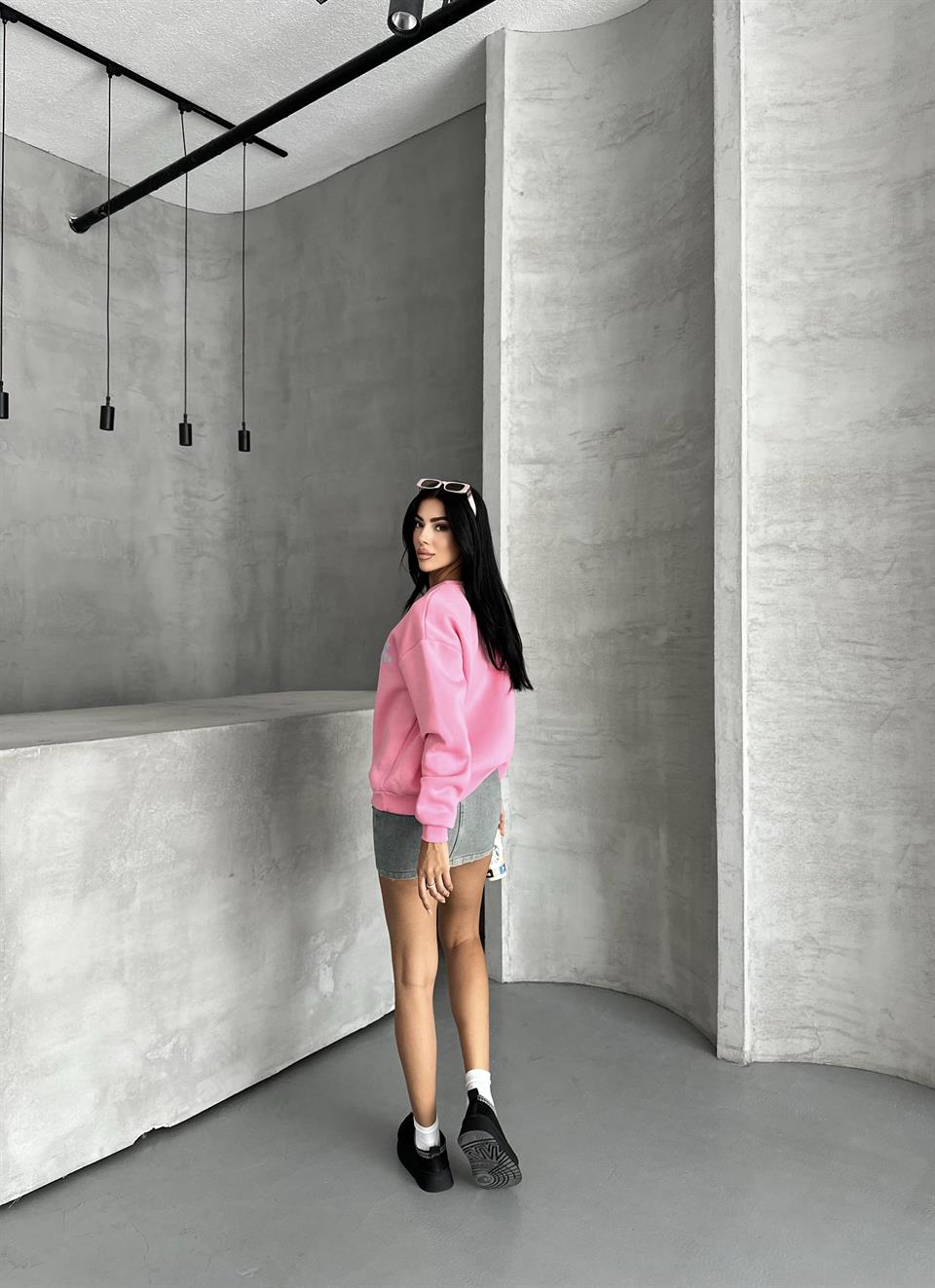 Unisex Wellbeing Pembe Sweatshirt
