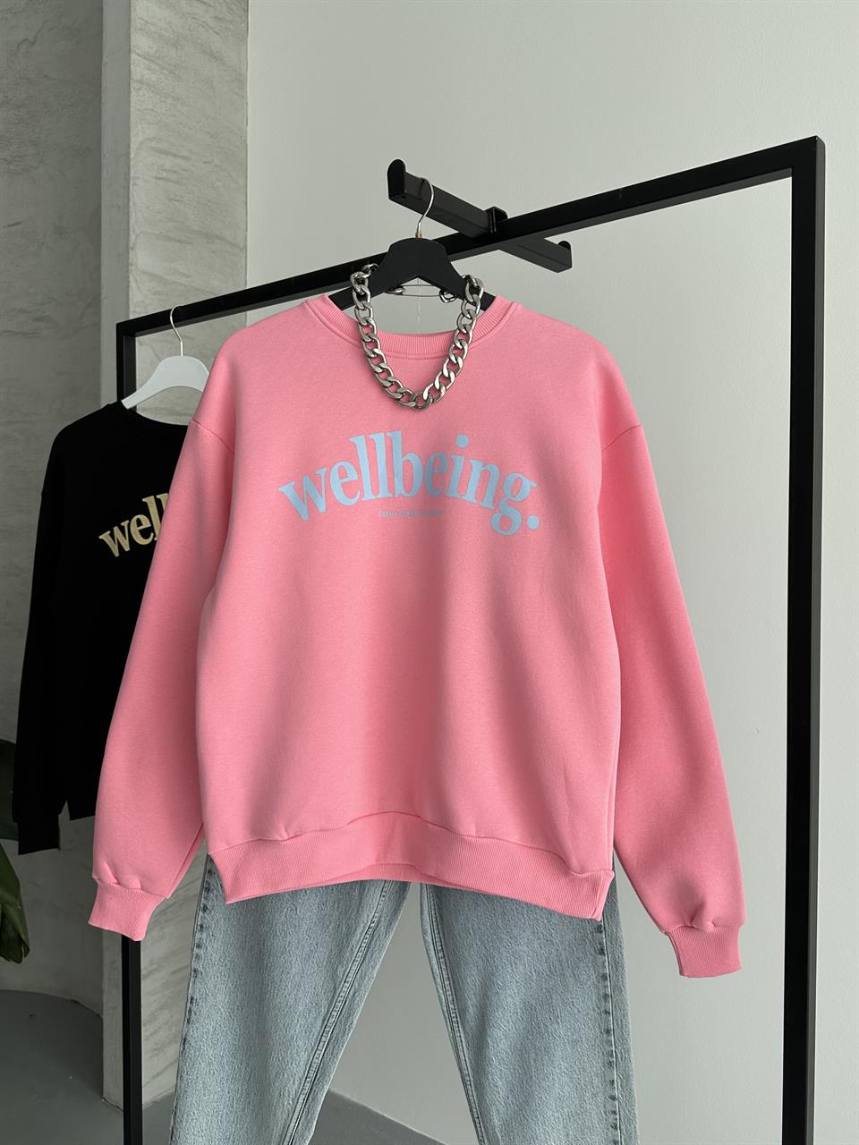 Unisex Wellbeing Pembe Sweatshirt