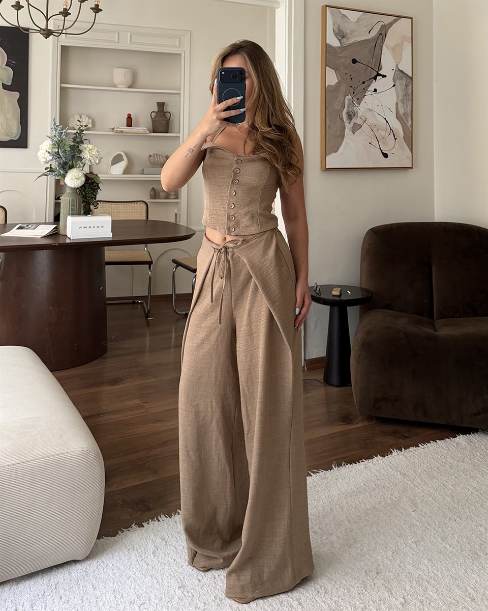 Vizon Askılı Büstiyer Pantolon Takım