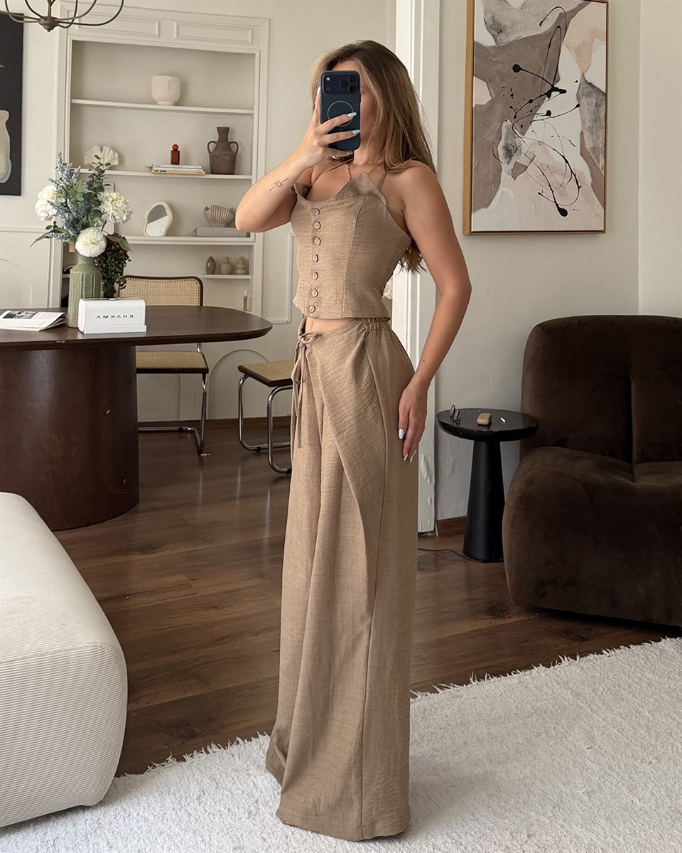 Vizon Askılı Büstiyer Pantolon Takım