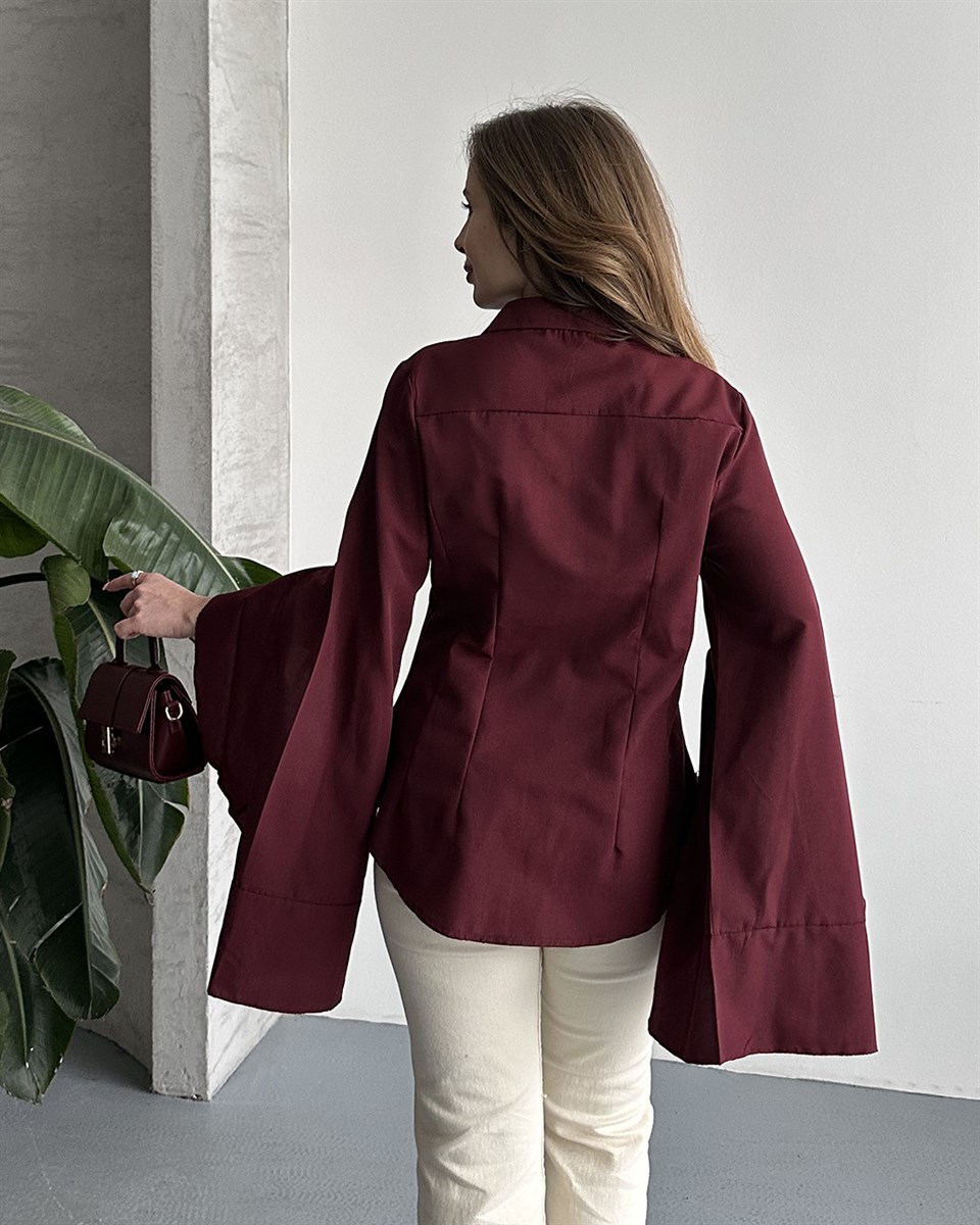 Volan Kol Bordo Gömlek