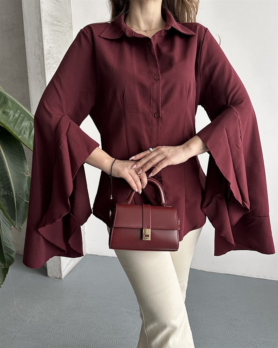 Volan Kol Bordo Gömlek