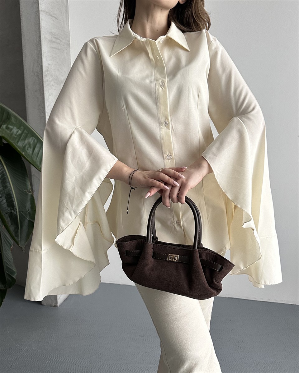 Volan Kol Krem Gömlek