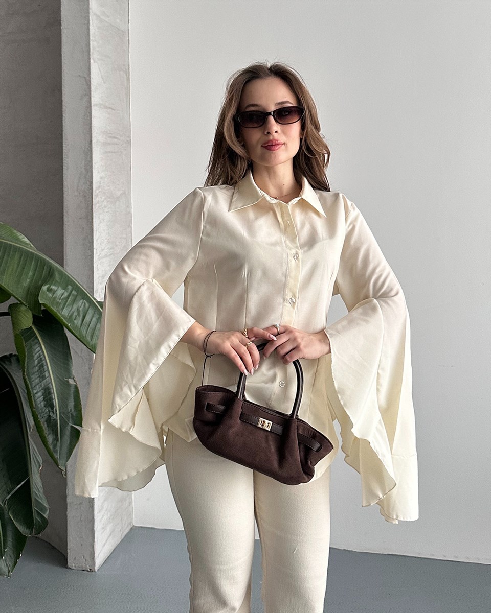 Volan Kol Krem Gömlek